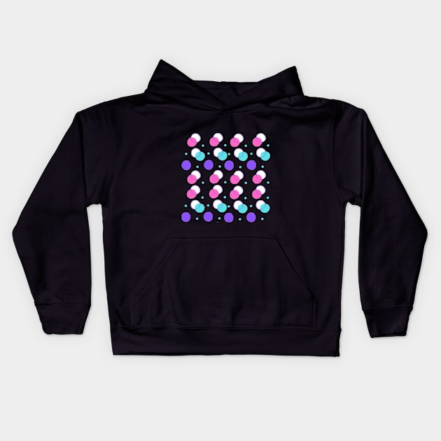 Pink and Violet circle pattern Kids Hoodie by Shineyarts